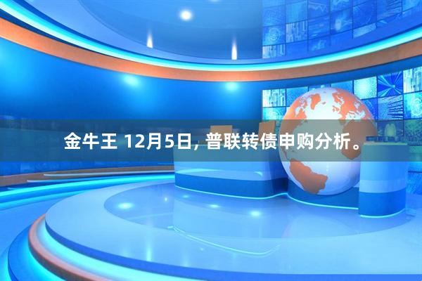 金牛王 12月5日, 普联转债申购分析。